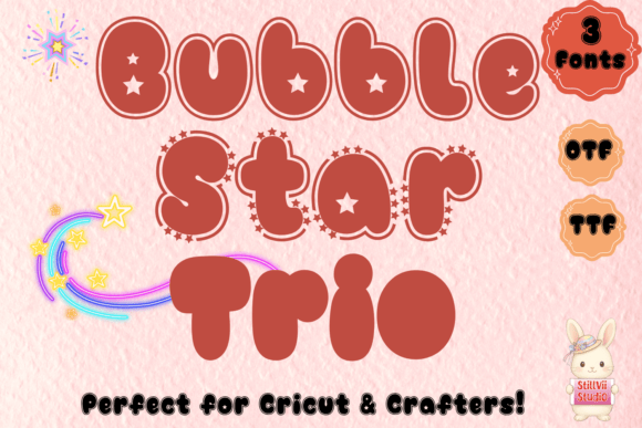 Bubble Star Trio: A Playful Font Pack for Creative Expression
