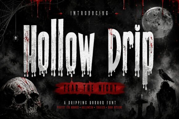 Hollow Drip: A Chilling Display Font for Horror and Beyond