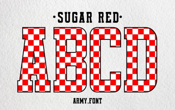 Sugar Red Checkered College Font